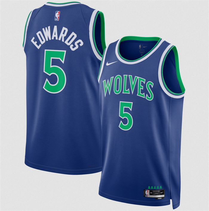 Men's Minnesota Timberwolves #5 Anthony Edwards Blue 2026/27 Icon Edition Stitched Basketball Jersey