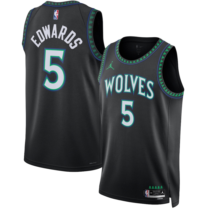Men's Minnesota Timberwolves #5 Anthony Edwards Black 2026/27 Statement Edition Stitched Basketball Jersey
