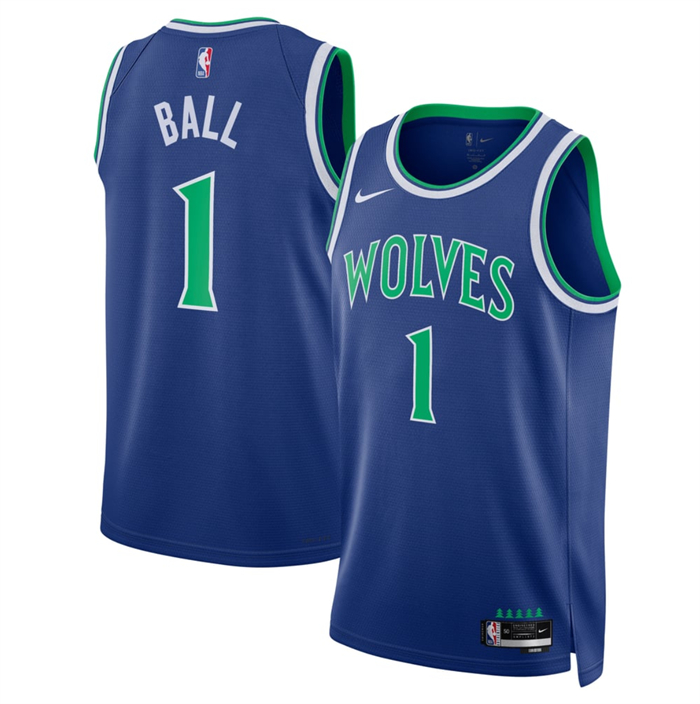 Men's Minnesota Timberwolves #1 LaMelo Ball Blue 2026/27 Icon Edition Stitched Basketball Jersey