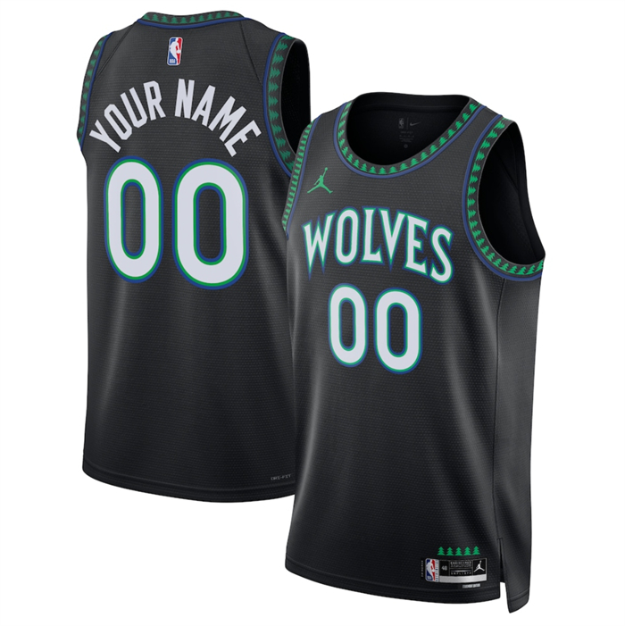 Men's Minnesota Timberwolves Active Player Custom Black 2026/27 Statement Edition Stitched Basketball Jersey