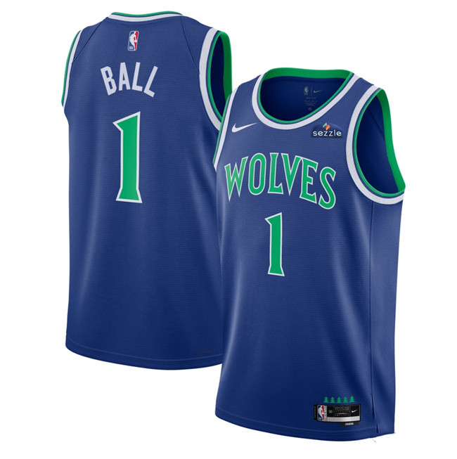 Men's Minnesota Timberwolves #1 LaMelo Ball Blue 2026/27 Icon Edition Stitched Basketball Jersey