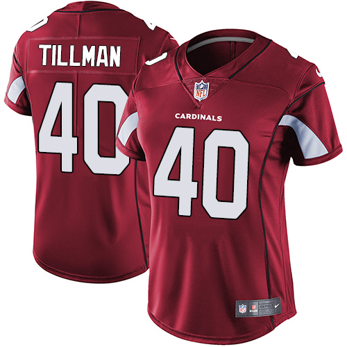 Nike Cardinals #40 Pat Tillman Red Team Color Women's Stitched NFL Vapor Untouchable Limited Jersey