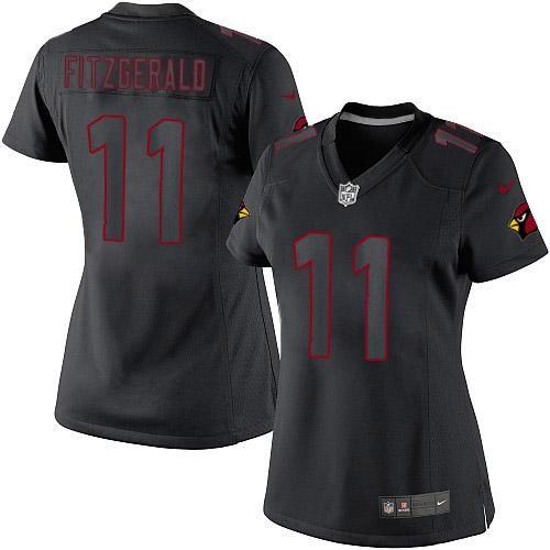 Nike Cardinals #11 Larry Fitzgerald Black Impact Women's Stitched NFL Limited Jersey Nike Cardinals #11 Larry Fitzgerald Black Impact Women's Stitched NFL Limited Jersey