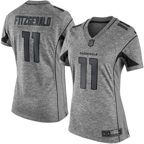 Nike Cardinals #11 Larry Fitzgerald Gray Women's Stitched NFL Limited Gridiron Gray Jersey Nike Cardinals #11 Larry Fitzgerald Gray Women's Stitched NFL Limited Gridiron Gray Jersey