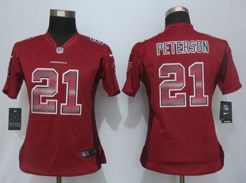 Nike Cardinals #21 Patrick Peterson Red Team Color Women's Stitched NFL Elite Strobe Jersey Nike Cardinals #21 Patrick Peterson Red Team Color Women's Stitched NFL Elite Strobe Jersey