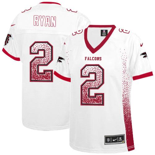 Nike Falcons #2 Matt Ryan White Women's Stitched NFL Elite Drift Fashion Jersey