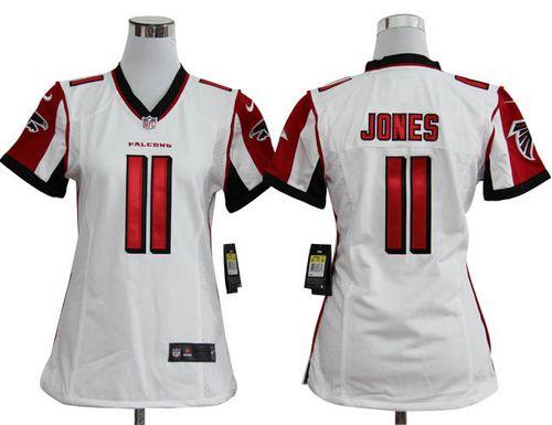 Nike Falcons #11 Julio Jones White Women's Stitched NFL Elite Jersey