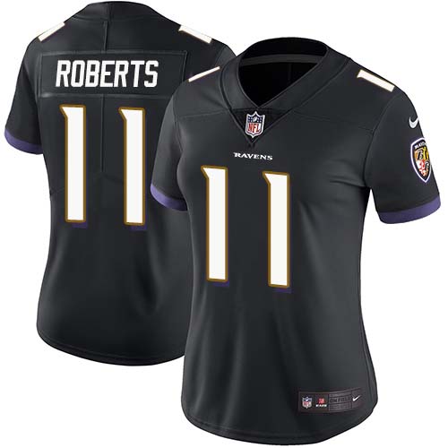 Nike Ravens #11 Seth Roberts Black Alternate Women's Stitched NFL Vapor Untouchable Limited Jersey