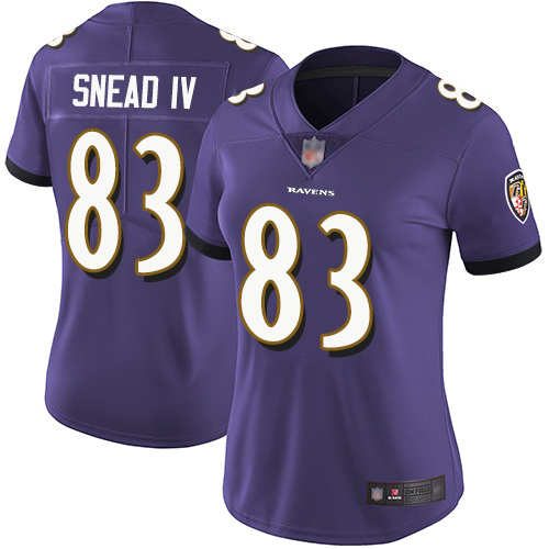 Nike Ravens #83 Willie Snead IV Purple Team Color Women's Stitched NFL Vapor Untouchable Limited Jersey Nike Ravens #83 Willie Snead IV Purple Team Color Women's Stitched NFL Vapor Untouchable Limited Jersey
