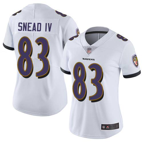 Nike Ravens #83 Willie Snead IV White Women's Stitched NFL Vapor Untouchable Limited Jersey Nike Ravens #83 Willie Snead IV White Women's Stitched NFL Vapor Untouchable Limited Jersey