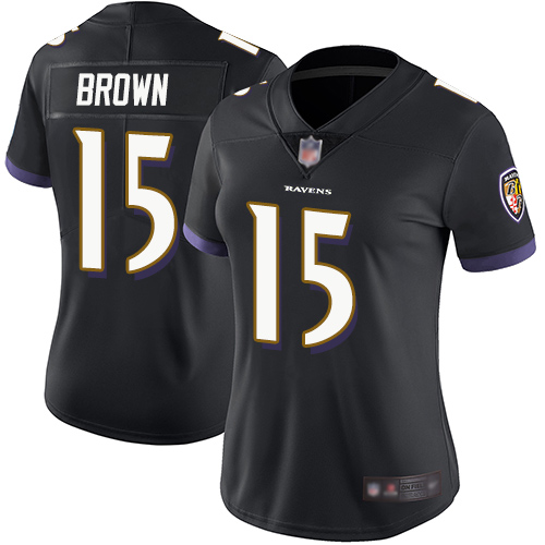Nike Ravens #15 Marquise Brown Black Alternate Women's Stitched NFL Vapor Untouchable Limited Jersey