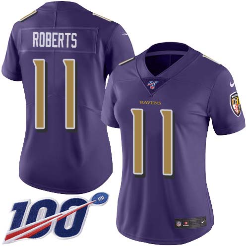 Nike Ravens #11 Seth Roberts Purple Women's Stitched NFL Limited Rush 100th Season Jersey Nike Ravens #11 Seth Roberts Purple Women's Stitched NFL Limited Rush 100th Season Jersey