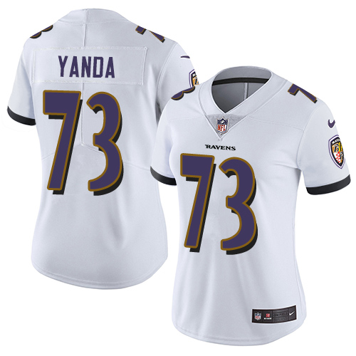 Nike Ravens #73 Marshal Yanda White Women's Stitched NFL Vapor Untouchable Limited Jersey