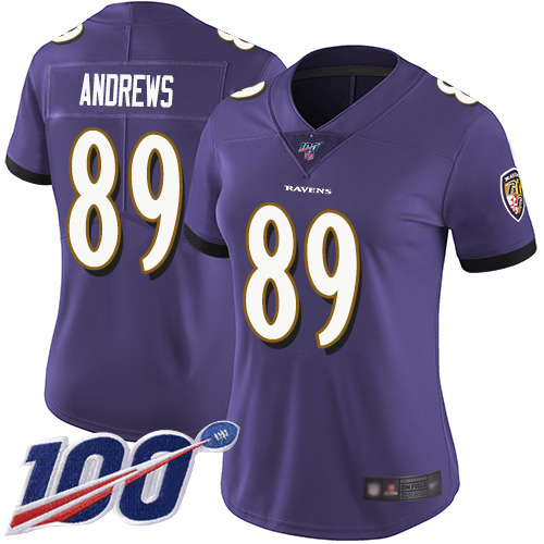 Nike Ravens #89 Mark Andrews Purple Team Color Women's Stitched NFL 100th Season Vapor Limited Jersey Nike Ravens #89 Mark Andrews Purple Team Color Women's Stitched NFL 100th Season Vapor Limited Jersey