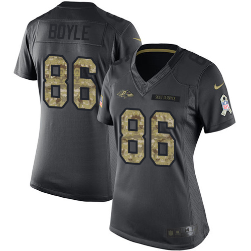Nike Ravens #86 Nick Boyle Black Women's Stitched NFL Limited 2016 Salute to Service Jersey Nike Ravens #86 Nick Boyle Black Women's Stitched NFL Limited 2016 Salute to Service Jersey