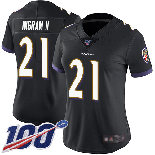 Nike Ravens #21 Mark Ingram II Black Alternate Women's Stitched NFL 100th Season Vapor Limited Jersey Nike Ravens #21 Mark Ingram II Black Alternate Women's Stitched NFL 100th Season Vapor Limited Jersey