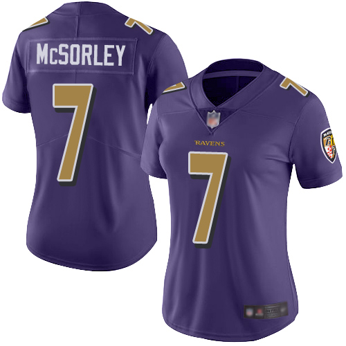 Nike Ravens #7 Trace McSorley Purple Women's Stitched NFL Limited Rush Jersey Nike Ravens #7 Trace McSorley Purple Women's Stitched NFL Limited Rush Jersey