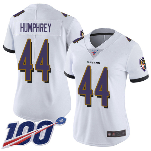 Nike Ravens #44 Marlon Humphrey White Women's Stitched NFL 100th Season Vapor Limited Jersey Nike Ravens #44 Marlon Humphrey White Women's Stitched NFL 100th Season Vapor Limited Jersey