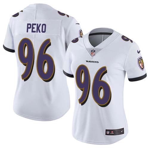 Nike Ravens #96 Domata Peko Sr White Women's Stitched NFL Vapor Untouchable Limited Jersey Nike Ravens #96 Domata Peko Sr White Women's Stitched NFL Vapor Untouchable Limited Jersey