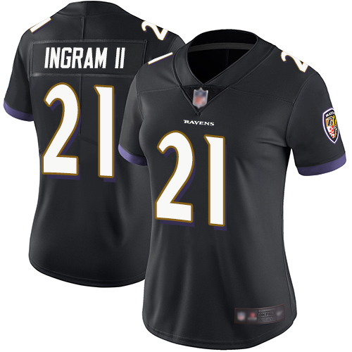 Nike Ravens #21 Mark Ingram II Black Alternate Women's Stitched NFL Vapor Untouchable Limited Jersey