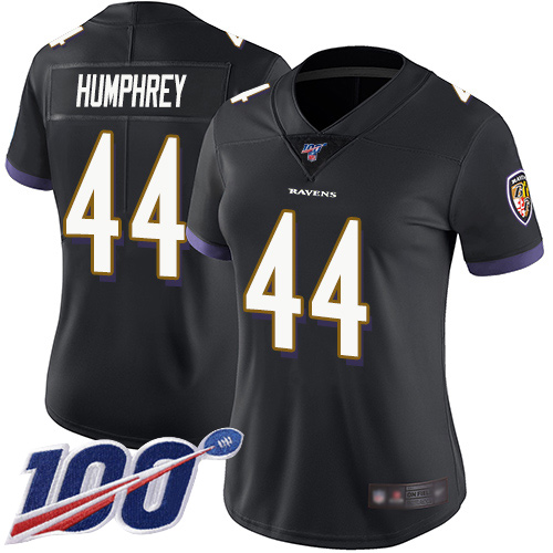 Nike Ravens #44 Marlon Humphrey Black Alternate Women's Stitched NFL 100th Season Vapor Limited Jersey Nike Ravens #44 Marlon Humphrey Black Alternate Women's Stitched NFL 100th Season Vapor Limited Jersey
