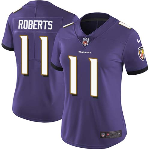 Nike Ravens #11 Seth Roberts Purple Team Color Women's Stitched NFL Vapor Untouchable Limited Jersey