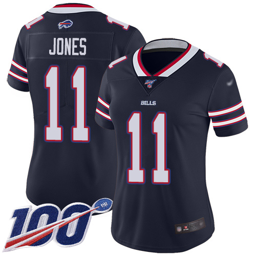 Nike Bills #11 Zay Jones Navy Women's Stitched NFL Limited Inverted Legend 100th Season Jersey Nike Bills #11 Zay Jones Navy Women's Stitched NFL Limited Inverted Legend 100th Season Jersey