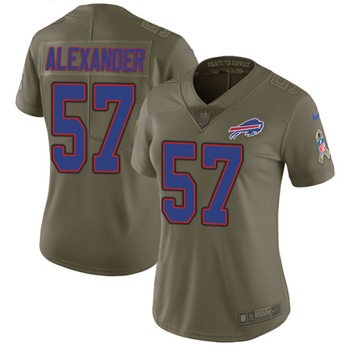 Nike Bills #57 Lorenzo Alexander Olive Women's Stitched NFL Limited 2017 Salute to Service Jersey Nike Bills #57 Lorenzo Alexander Olive Women's Stitched NFL Limited 2017 Salute to Service Jersey