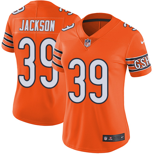 Nike Bears #39 Eddie Jackson Orange Women's Stitched NFL Limited Rush Jersey Nike Bears #39 Eddie Jackson Orange Women's Stitched NFL Limited Rush Jersey