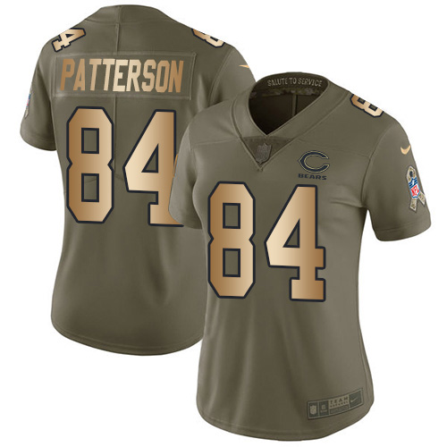 Nike Bears #84 Cordarrelle Patterson Olive/Gold Women's Stitched NFL Limited 2017 Salute To Service Jersey Nike Bears #84 Cordarrelle Patterson Olive/Gold Women's Stitched NFL Limited 2017 Salute To Service Jersey