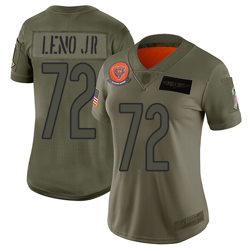 Nike Bears #72 Charles Leno Jr Camo Women's Stitched NFL Limited 2019 Salute to Service Jersey
