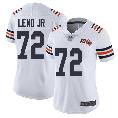 Nike Bears #72 Charles Leno Jr White Alternate Women's Stitched NFL Vapor Untouchable Limited 100th Season Jersey Nike Bears #72 Charles Leno Jr White Alternate Women's Stitched NFL Vapor Untouchable Limited 100th Season Jersey