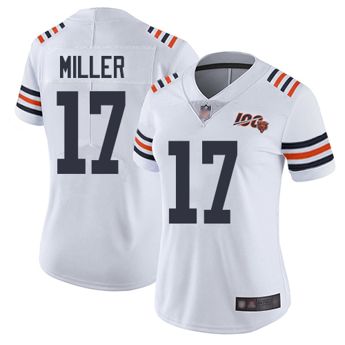 Nike Bears #17 Anthony Miller White Alternate Women's Stitched NFL Vapor Untouchable Limited 100th Season Jersey Nike Bears #17 Anthony Miller White Alternate Women's Stitched NFL Vapor Untouchable Limited 100th Season Jersey