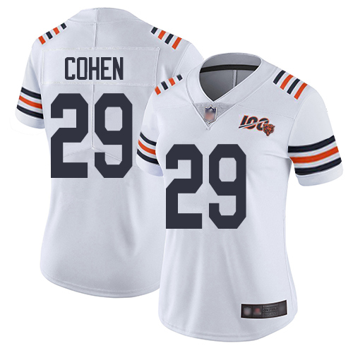 Nike Bears #29 Tarik Cohen White Alternate Women's Stitched NFL Vapor Untouchable Limited 100th Season Jersey Nike Bears #29 Tarik Cohen White Alternate Women's Stitched NFL Vapor Untouchable Limited 100th Season Jersey