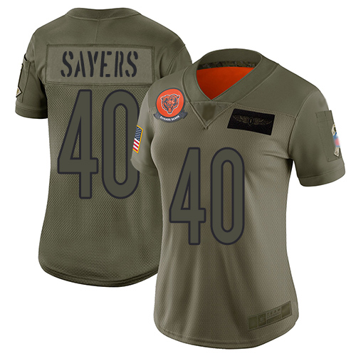 Nike Bears #40 Gale Sayers Camo Women's Stitched NFL Limited 2019 Salute to Service Jersey Nike Bears #40 Gale Sayers Camo Women's Stitched NFL Limited 2019 Salute to Service Jersey