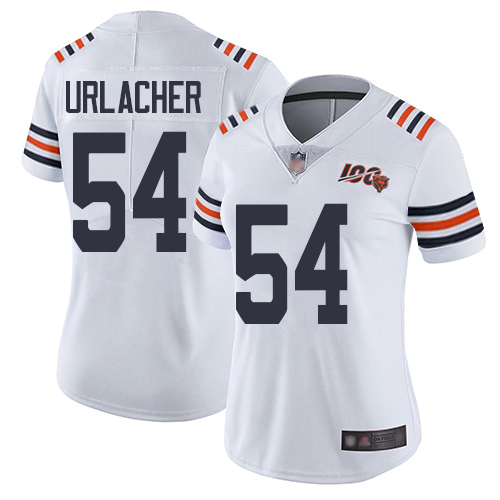 Nike Bears #54 Brian Urlacher White Alternate Women's Stitched NFL Vapor Untouchable Limited 100th Season Jersey