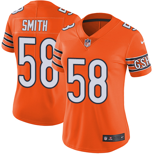 Nike Bears #58 Roquan Smith Orange Women's Stitched NFL Limited Rush Jersey Nike Bears #58 Roquan Smith Orange Women's Stitched NFL Limited Rush Jersey
