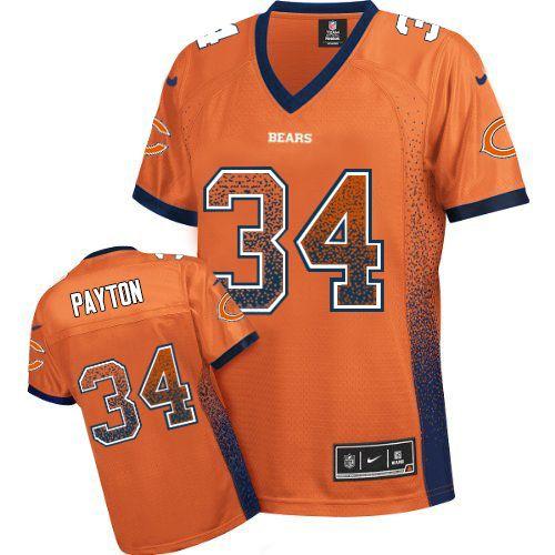 Nike Bears #34 Walter Payton Orange Alternate Women's Stitched NFL Elite Drift Fashion Jersey Nike Bears #34 Walter Payton Orange Alternate Women's Stitched NFL Elite Drift Fashion Jersey