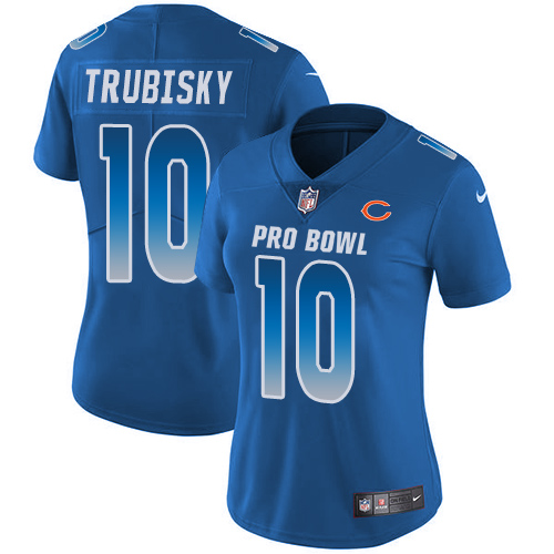 Nike Bears #10 Mitchell Trubisky Royal Women's Stitched NFL Limited NFC 2019 Pro Bowl Jersey Nike Bears #10 Mitchell Trubisky Royal Women's Stitched NFL Limited NFC 2019 Pro Bowl Jersey