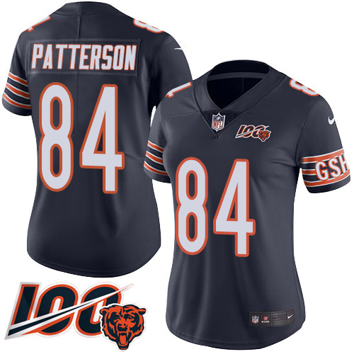 Nike Bears #84 Cordarrelle Patterson Navy Blue Team Color Women's Stitched NFL 100th Season Vapor Untouchable Limited Jersey