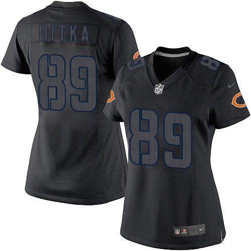 Nike Bears #89 Mike Ditka Black Impact Women's Stitched NFL Limited Jersey Nike Bears #89 Mike Ditka Black Impact Women's Stitched NFL Limited Jersey