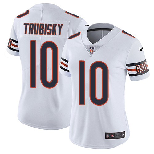 Nike Bears #10 Mitchell Trubisky White Women's Stitched NFL Vapor Untouchable Limited Jersey Nike Bears #10 Mitchell Trubisky White Women's Stitched NFL Vapor Untouchable Limited Jersey