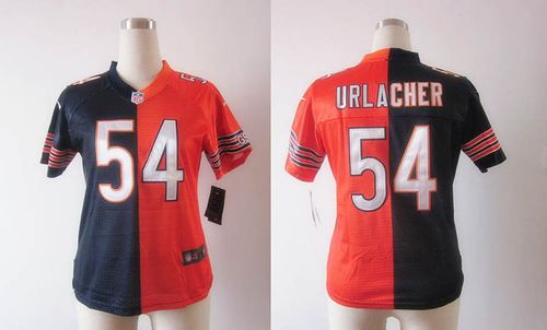 Nike Bears #54 Brian Urlacher Navy Blue/Orange Women's Stitched NFL Elite Split Jersey Nike Bears #54 Brian Urlacher Navy Blue/Orange Women's Stitched NFL Elite Split Jersey