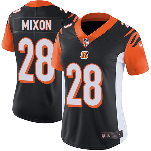 Nike Bengals #28 Joe Mixon Black Team Color Women's Stitched NFL Vapor Untouchable Limited Jersey Nike Bengals #28 Joe Mixon Black Team Color Women's Stitched NFL Vapor Untouchable Limited Jersey