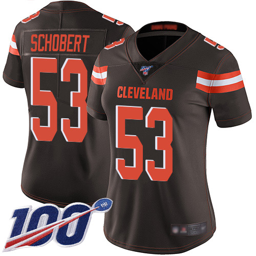 Nike Browns #53 Joe Schobert Brown Team Color Women's Stitched NFL 100th Season Vapor Limited Jersey Nike Browns #53 Joe Schobert Brown Team Color Women's Stitched NFL 100th Season Vapor Limited Jersey