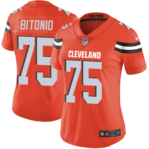 Nike Browns #75 Joel Bitonio Orange Alternate Women's Stitched NFL Vapor Untouchable Limited Jersey Nike Browns #75 Joel Bitonio Orange Alternate Women's Stitched NFL Vapor Untouchable Limited Jersey