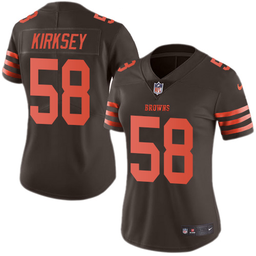 Nike Browns #58 Christian Kirksey Brown Women's Stitched NFL Limited Rush Jersey Nike Browns #58 Christian Kirksey Brown Women's Stitched NFL Limited Rush Jersey