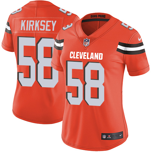 Nike Browns #58 Christian Kirksey Orange Alternate Women's Stitched NFL Vapor Untouchable Limited Jersey Nike Browns #58 Christian Kirksey Orange Alternate Women's Stitched NFL Vapor Untouchable Limited Jersey
