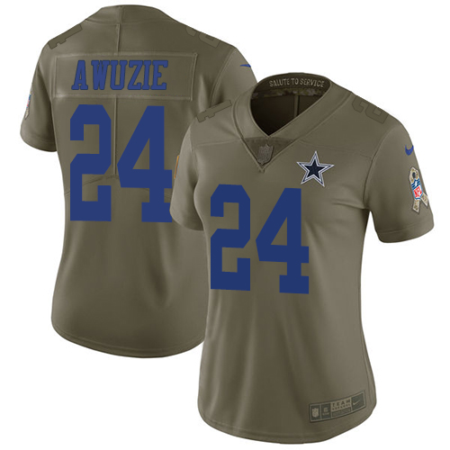 Nike Cowboys #24 Chidobe Awuzie Olive Women's Stitched NFL Limited 2017 Salute to Service Jersey