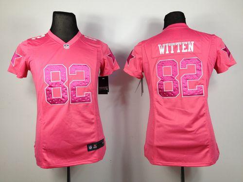 Nike Cowboys #82 Jason Witten Pink Sweetheart Women's Stitched NFL Elite Jersey